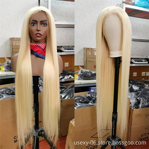 Transparent frontal 613 blonde hd human hair lace front wig,lace 100% virgin human hair wig,front lace brazilian hair wig vendor